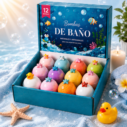 BOMBAS DE  BAÑO  CON JUGUETE SORPRESA